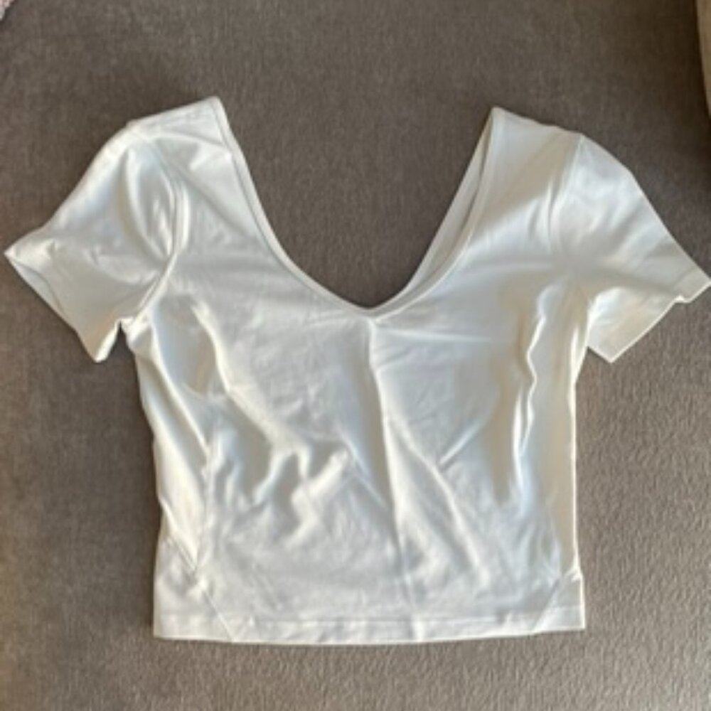 lululemon athletica White Short Sleeve Scoop-Neck Tee